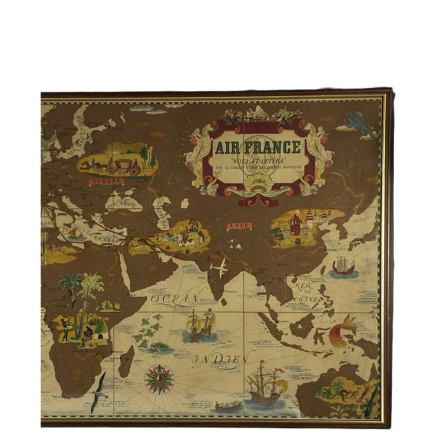 1939 Lucien Boucher, Air France 'Nova Et Vetera' Poster Map, Paris France For Sale - Image 9 of 13