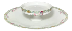 Vintage Hand Painted Limoges Server With Cherry Blossom Design