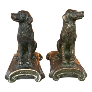 Vintage Pair of Retriever Dog Bookends For Sale