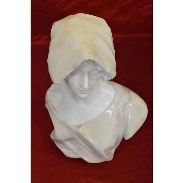 Chotard, Bust of Woman, 19th Century, Alabaster For Sale - Image 6 of 10