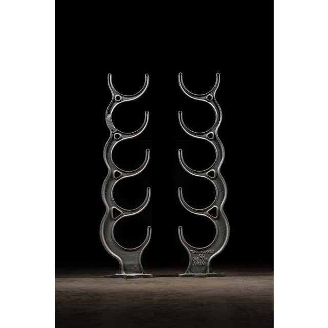Antique Industrial Cast Iron Pipe Rack Set by Yohe Supply Co. For Sale - Image 4 of 9