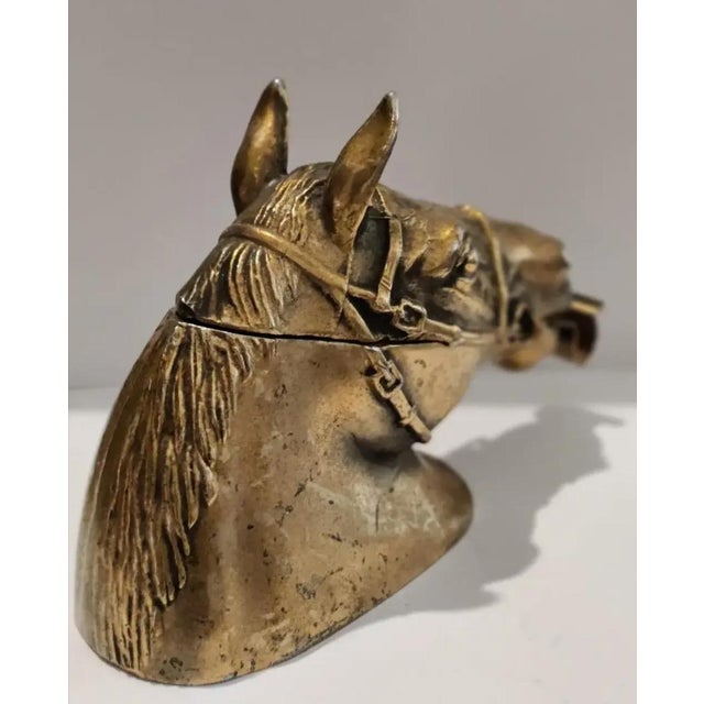 Mid-Century Modern 1960s Ted Arnold Ltd. Brass Tone Metal Horse Head Tape Dispenser For Sale - Image 3 of 10