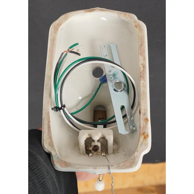 Mid 20th Century Restored Art Deco White Porcelain Wall Sconces - a Pair For Sale - Image 9 of 9