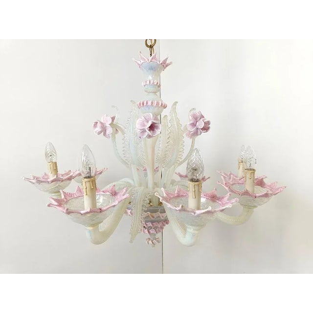 Vintage Floral Murano Glass Chandelier, 1950s For Sale - Image 10 of 10