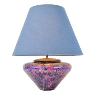 Vintage French Glass Table Lamp from Laque Line, 1970s For Sale