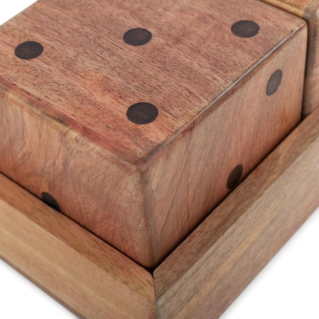 Kenneth Ludwig Chicago Lady Luck Wooden Dice Set and Tray For Sale - Image 4 of 8