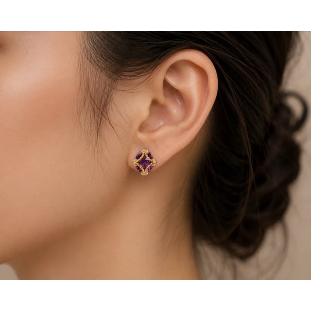 Brand: EFFY Material: 14K Rose Pink Gold - durable and luxurious Main Stones: Amethysts - vibrant natural purple gemstones...