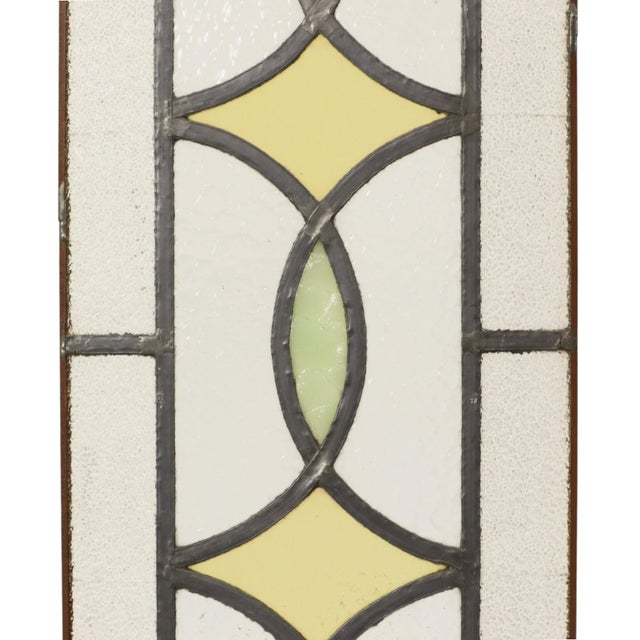 Art Deco Geometric Stained Glass Window, Set of 2 For Sale - Image 5 of 18