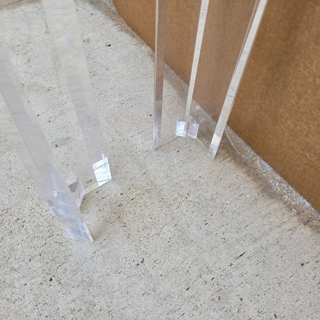 Vintage 1970s Mid-Century Modern Lucite Console Sofa Table For Sale - Image 11 of 13