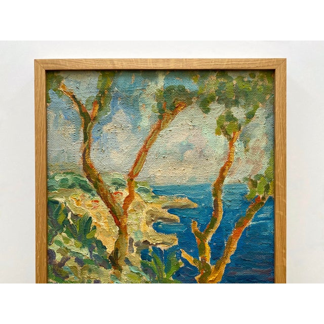This rare vintage Mid Twentieth Century Postimpressionist " Stupiste, Komiza " custom framed original one of a kind...