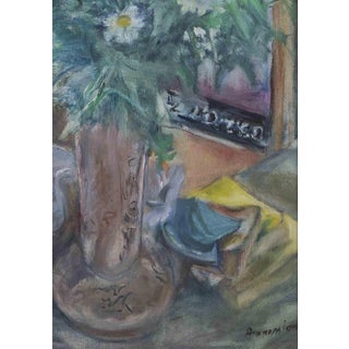 Alfonso Avanessian, Still Life with Flowers and Objects, Oil on Canvas, 1990, Framed For Sale