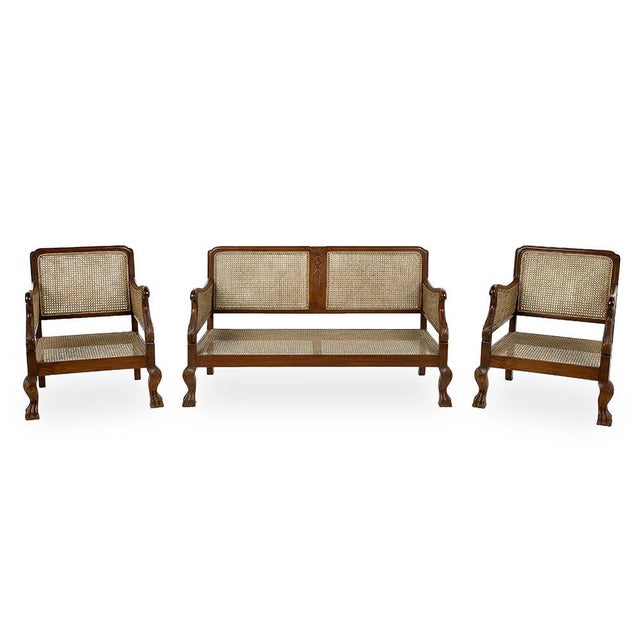 Rattan Bench & Armchairs, Set of 3 For Sale - Image 14 of 14