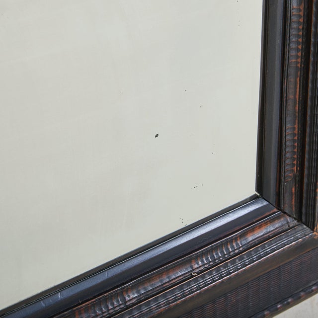 Large Italian Black Ebonized Wood Wall Mirror, 19th Century For Sale - Image 11 of 12