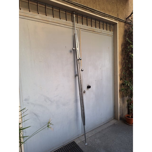 Floor-to-Ceiling Coat Stand in Chromed Brass with Adjustable Knobs from Fedele Papagni, 1990s For Sale - Image 14 of 14
