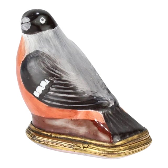 Antique Figural Bird Battersea or Staffordshire Enamel Bonbonniere / Snuff Box For Sale