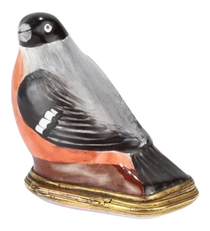 Antique Figural Bird Battersea or Staffordshire Enamel Bonbonniere / Snuff Box