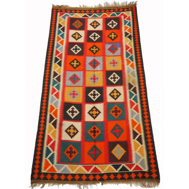 Vintage Afghan Nomadic Kilim Rug For Sale - Image 4 of 13