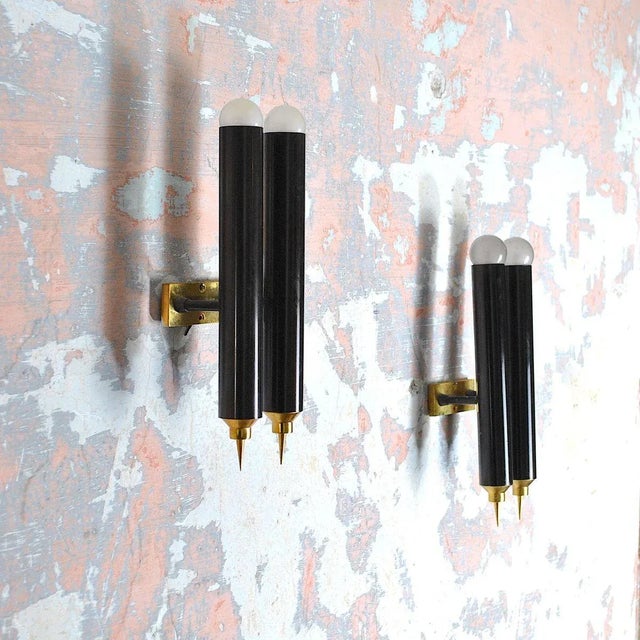 Mid-Century Sconces from Lumiere, Set of 6, in Very Good conditions. Designed 1960 to 1969 This piece has an attribution...