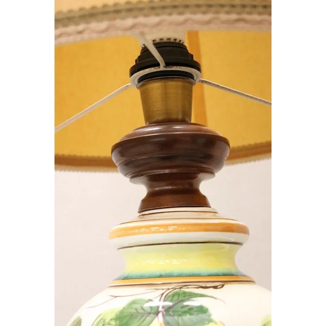 Vintage Italian Hand Painted Ceramic Table Lamp, 1980s For Sale - Image 4 of 6