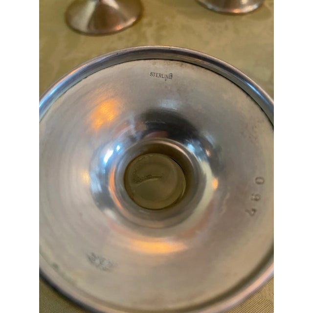 Vintage Sterling Silver Footed Desert Cups- Set of 6 For Sale In Nashville - Image 6 of 7