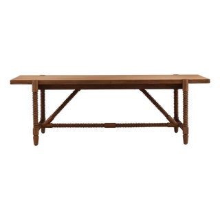Carved Spindle Wood Dining Table For Sale