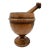 Early 19thC Tiger Oak and Copper Lined Jumbo Footed Primitive Industrial Apothecary Mortar and Pestle or Planter For Sale