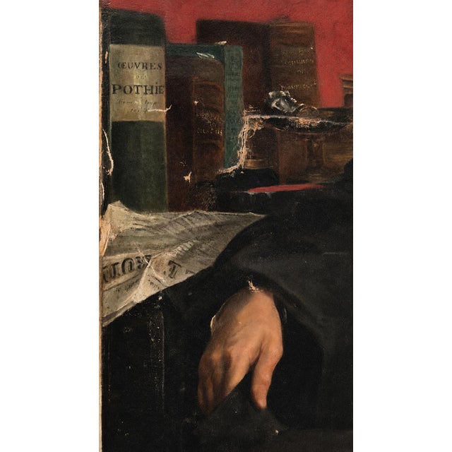 Portrait of a Lawyer, 1800s, Oil Painting on Canvas For Sale - Image 6 of 14