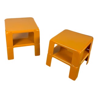 Mustard Yellow Quattro Gatti Nesting Tables by Mario Bellini for C&B Italia, 1960s, Set of 4 For Sale
