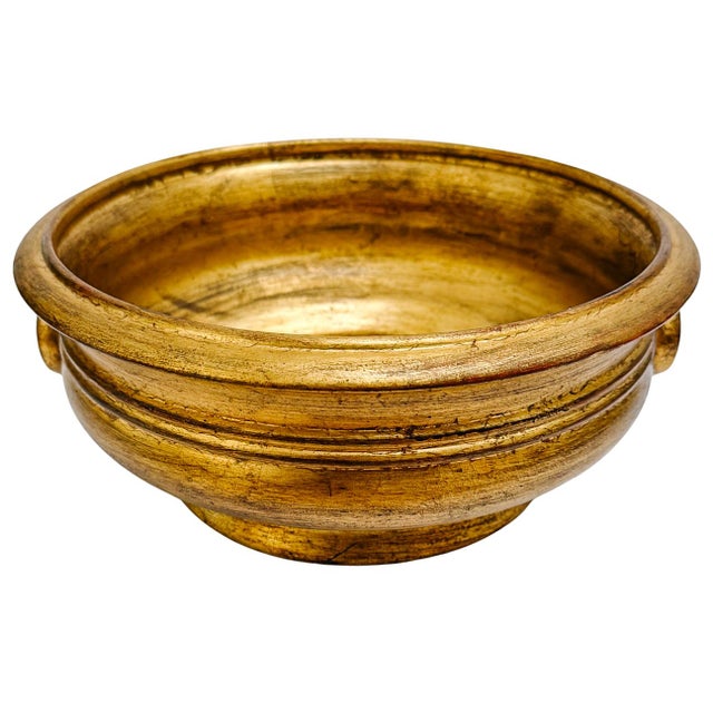 Vintage Italian Florentine Gilt Plaster Footed Centerpiece Bowls - A Pair For Sale In San Diego - Image 6 of 10