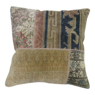 Patchwork Pillow Made From Assortment of Vintage Rugs For Sale