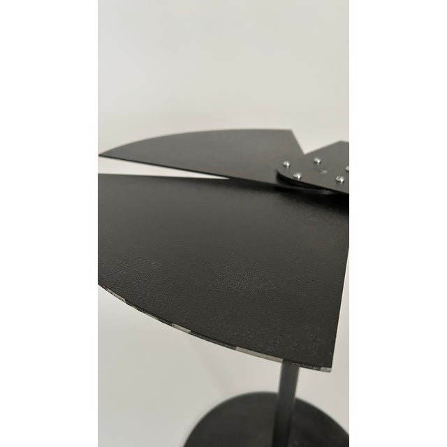 Black Fan-Shaped Table by Pierre Chareau for Ecart, 1980 For Sale - Image 8 of 13