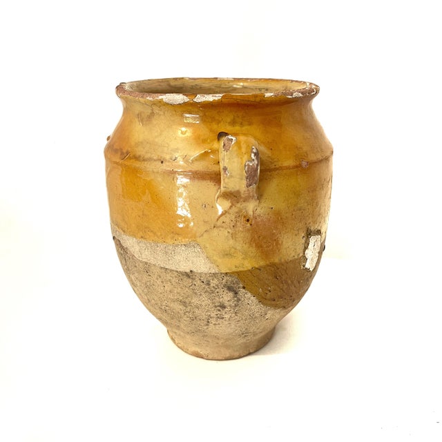 French Provincial Antique French Earthenware Confit Jar With Honey Glaze For Sale - Image 3 of 14