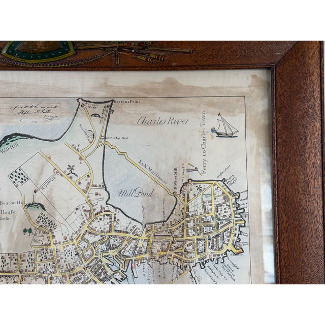 John Bonner “The Town of Boston” Map, After the 1835 George G. Smith Edition, Antique Oak Frame For Sale In Boston - Image 6 of 14