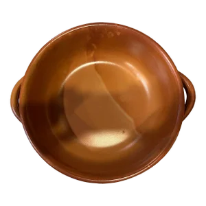 1990s Large Glazed Ceramic Bowl in Warm Mellow Terra Cotta Tones
