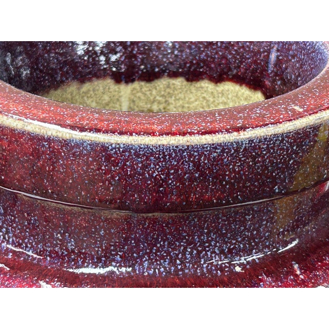 Orient Flame Oxblood Red Tri-Leg Ding Shape Ceramic Vase Container For Sale - Image 9 of 10