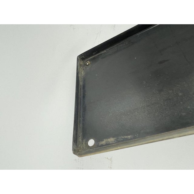 Black Vintage Italian Black & White Enamel Il Giorno Newspaper Sign, 1950s For Sale - Image 8 of 9