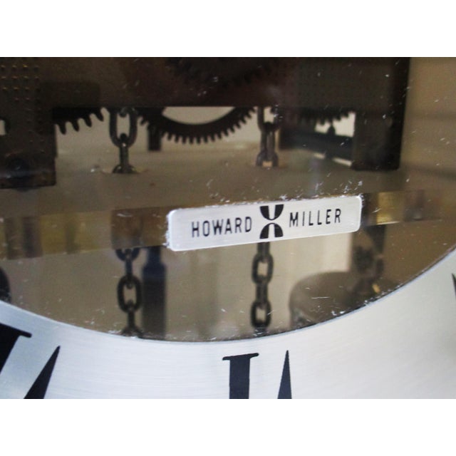 Chrome Howard Miller Lucite Mid Century Grandfathers Clock Model 677 For Sale - Image 8 of 12