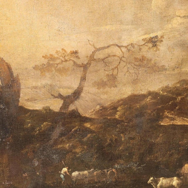 Animated Landscape, 17th Century, Oil on Canvas, Framed For Sale - Image 15 of 18