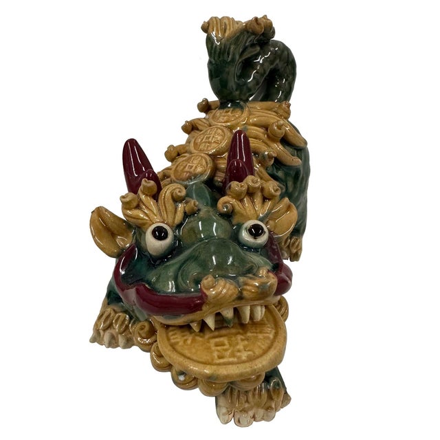 Mid 20th Century a Pair of Chinese Feng Shui Prosperity Statues, Foo Dogs. For Sale - Image 4 of 13