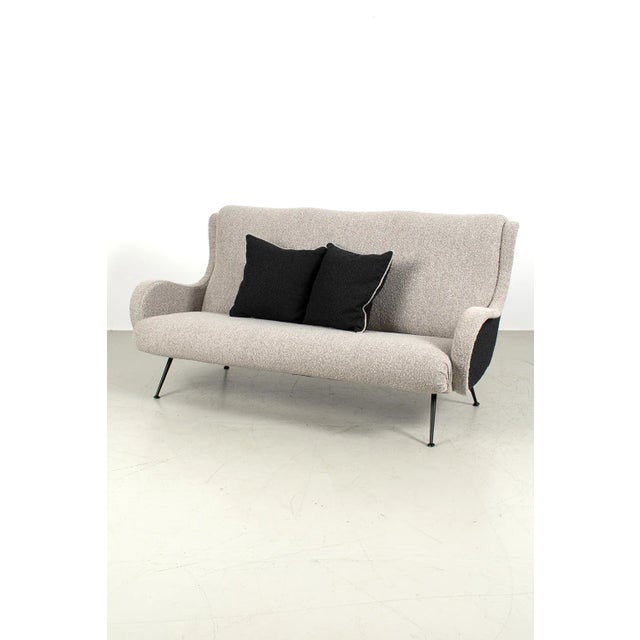 Beige Boucle Sofa, 1950s For Sale - Image 3 of 12