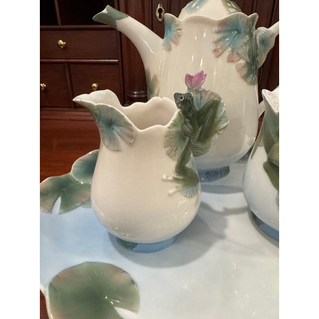 Franz Porcelain "Amphibia" Frog Tea Service Set, Discontinued - 4 Piece For Sale - Image 9 of 18