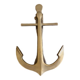 Mid-20th Century Cast Brass Anchor Door Knocker For Sale