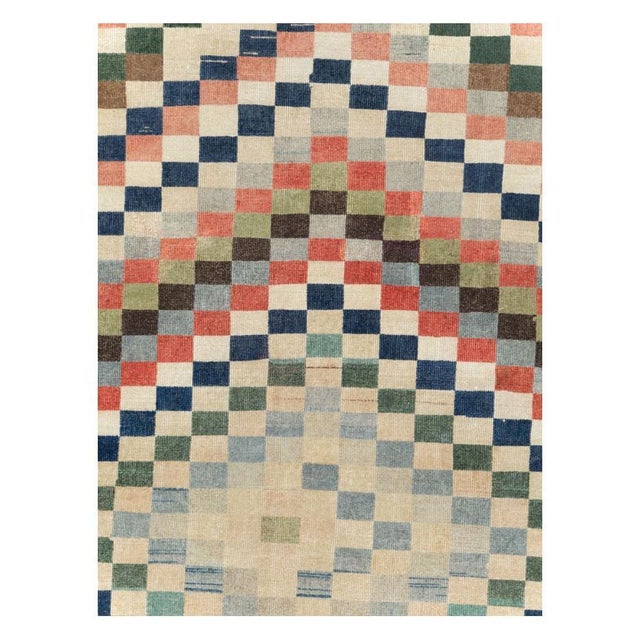 A vintage Turkish Anatolian small room size carpet handmade during the mid-20th century. Measures: 7' 1" x 10' 1".