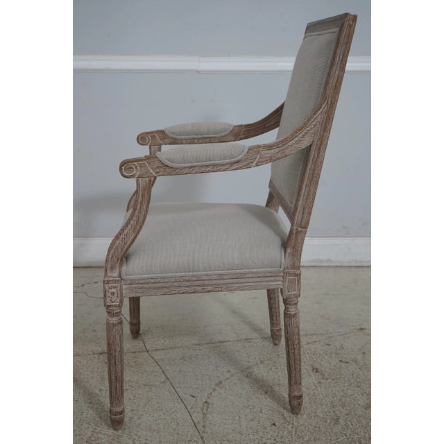 French Pair Restoration Hardware French Louis XVI Armchairs For Sale - Image 3 of 12
