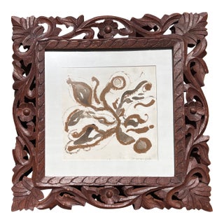 2026 Abstract McKenzie Dove Painting in Antique Frame For Sale