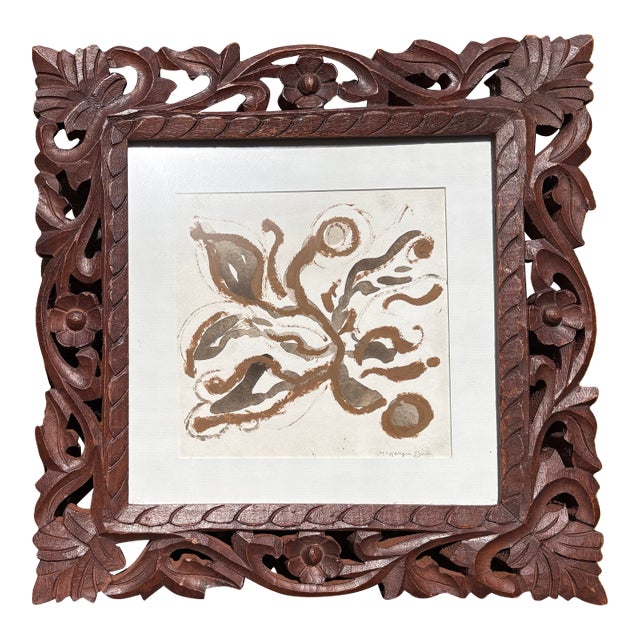 2026 Abstract McKenzie Dove Painting in Antique Frame For Sale