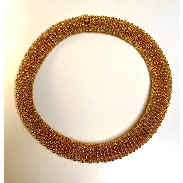 Vintage Ciner Gold Plated Caviar Collar Necklace For Sale - Image 10 of 11