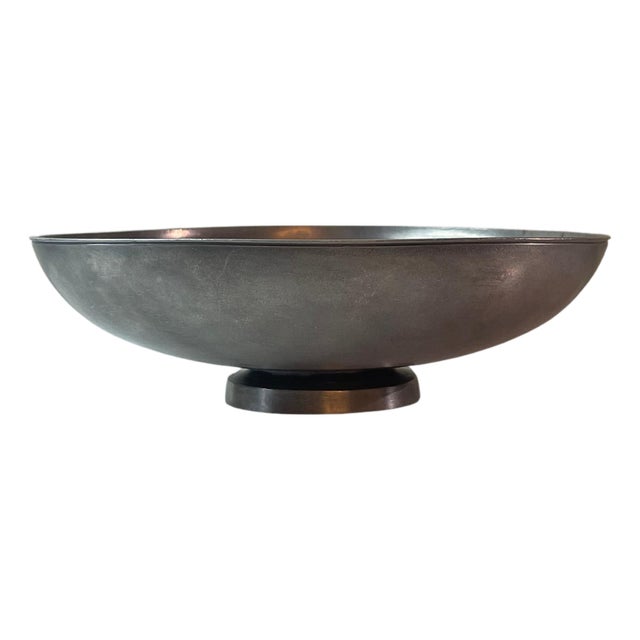 Swedish Pewter Bowl by Edvin Ollers for Schreuder & Olsson, 1975 For Sale