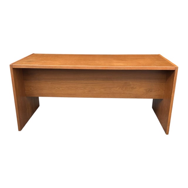 1960s Scandinavian Modern Teak Executive Desk With Floating Pedestal Design For Sale - Image 16 of 17