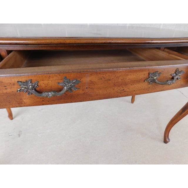 Weiman Weiman Tables French Louis XV Style ⁣⁣⁣Parquetry Inlaid Writing Desk 52"w For Sale - Image 4 of 18